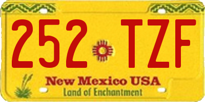 NM license plate 252TZF