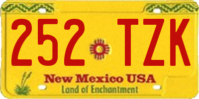 NM license plate 252TZK