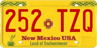 NM license plate 252TZQ