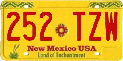 NM license plate 252TZW