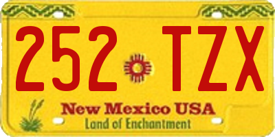NM license plate 252TZX