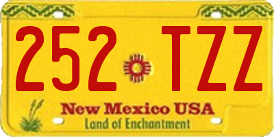 NM license plate 252TZZ