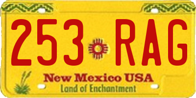 NM license plate 253RAG