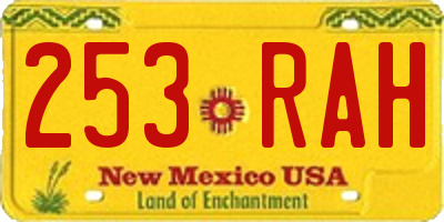 NM license plate 253RAH