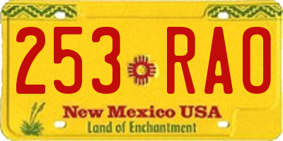 NM license plate 253RAO