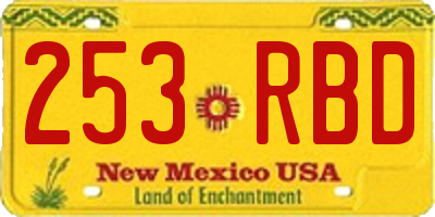 NM license plate 253RBD