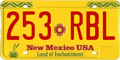 NM license plate 253RBL