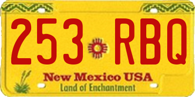 NM license plate 253RBQ