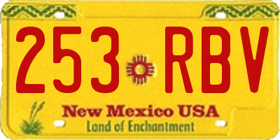 NM license plate 253RBV
