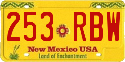 NM license plate 253RBW