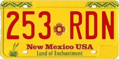 NM license plate 253RDN