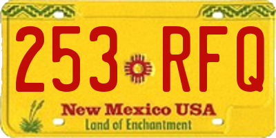 NM license plate 253RFQ