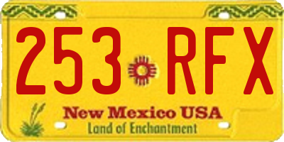 NM license plate 253RFX