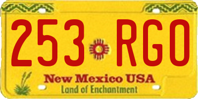 NM license plate 253RGO