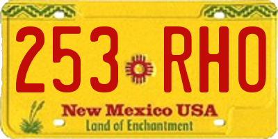 NM license plate 253RHO