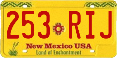 NM license plate 253RIJ