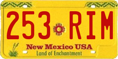 NM license plate 253RIM