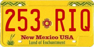 NM license plate 253RIQ