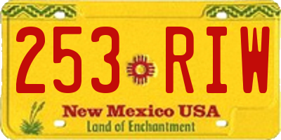 NM license plate 253RIW