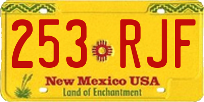 NM license plate 253RJF