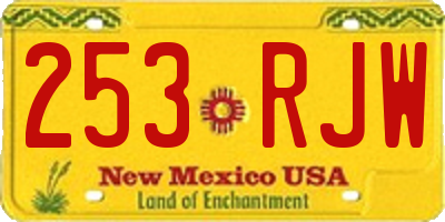NM license plate 253RJW
