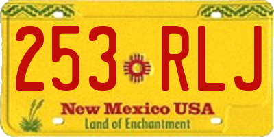 NM license plate 253RLJ