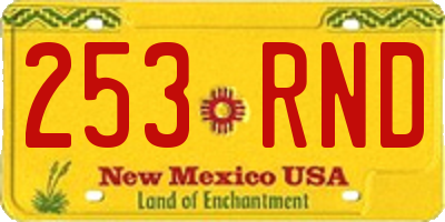 NM license plate 253RND