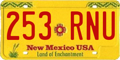 NM license plate 253RNU