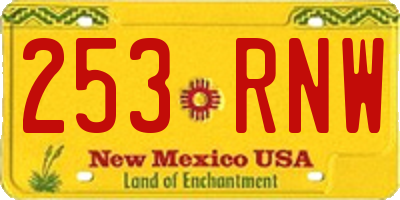 NM license plate 253RNW