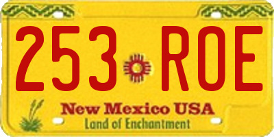 NM license plate 253ROE