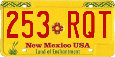 NM license plate 253RQT