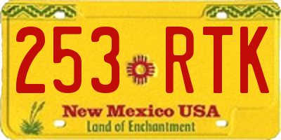 NM license plate 253RTK