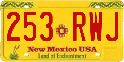 NM license plate 253RWJ