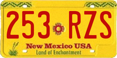 NM license plate 253RZS
