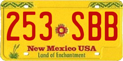 NM license plate 253SBB