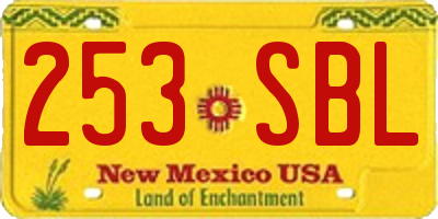 NM license plate 253SBL