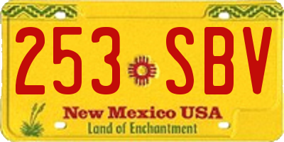 NM license plate 253SBV