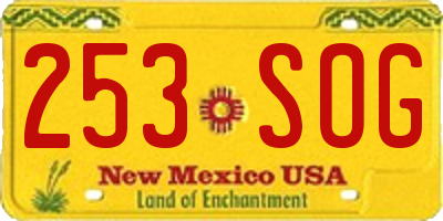 NM license plate 253SOG