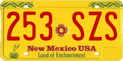 NM license plate 253SZS