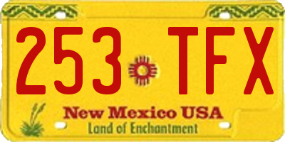 NM license plate 253TFX