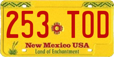 NM license plate 253TOD