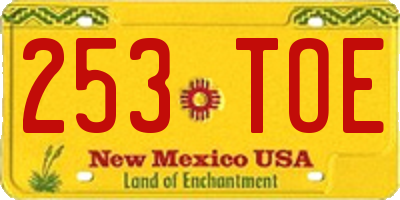 NM license plate 253TOE