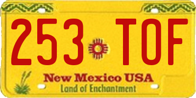 NM license plate 253TOF