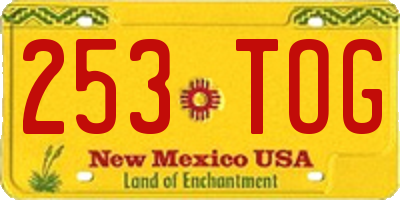 NM license plate 253TOG
