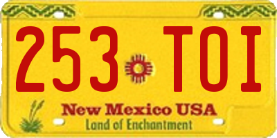 NM license plate 253TOI