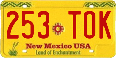 NM license plate 253TOK