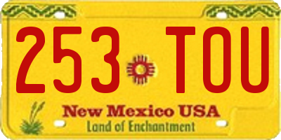 NM license plate 253TOU