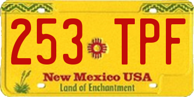 NM license plate 253TPF