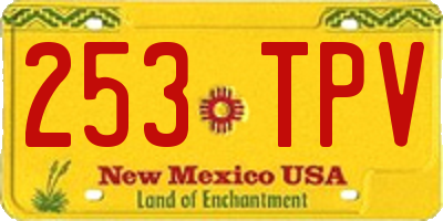 NM license plate 253TPV