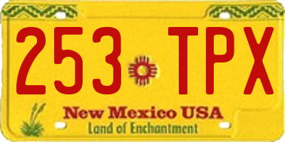 NM license plate 253TPX